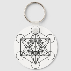 Metatrons kub (vit) nyckelring