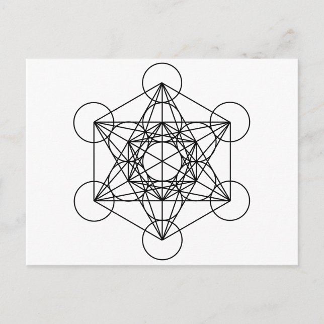 Metatrons kub (Vit) Vykort (Framsida)