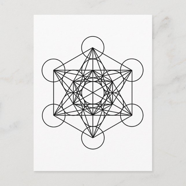 Metatrons kub (vit) vykort (Framsida)