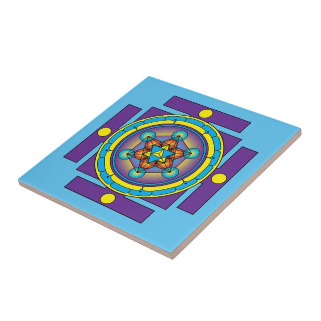 Metatrons kubMerkaba Mandala Kakelplatta (Sidan)