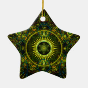 "Metatrons rullar Magick" - Fractalkonst Julgransprydnad Keramik