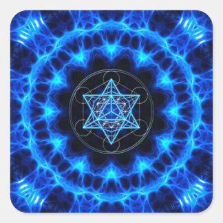 Metatrons Würfel - Merkaba - Stern Tetraeder Fyrkantigt Klistermärke