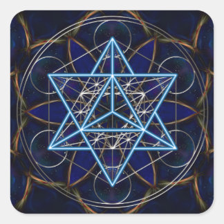 Metatrons Würfel - Merkaba - Stern Tetraeder Fyrkantigt Klistermärke