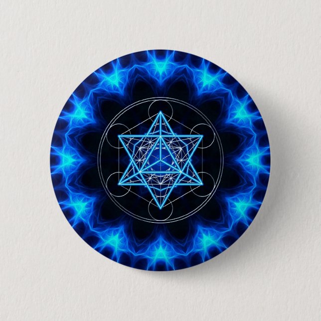 Metatrons Würfel -  Merkaba - Stern Tetraeder Knapp (Framsida)