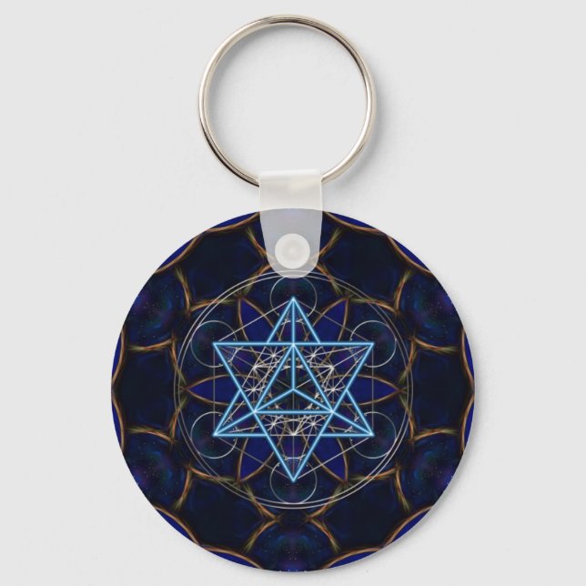 Metatrons Würfel - Merkaba - Stern Tetraeder Nyckelring (Framsida)