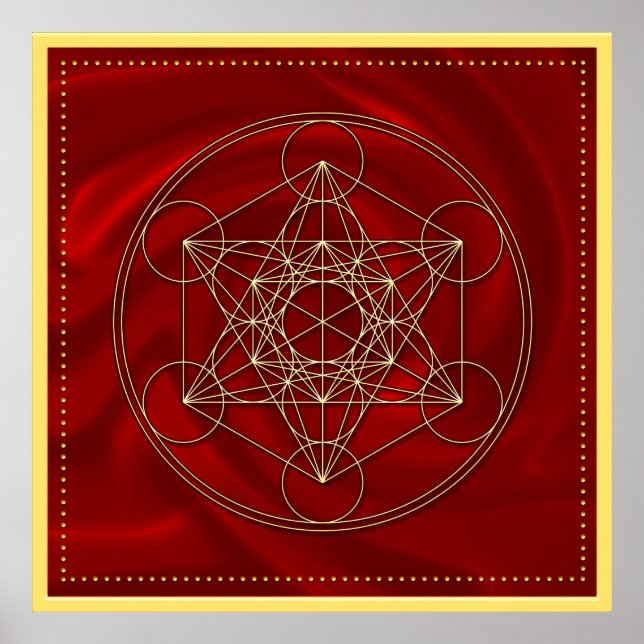 Metatrons Würfel - Merkaba - Stern Tetraeder Poster (Framsidan)
