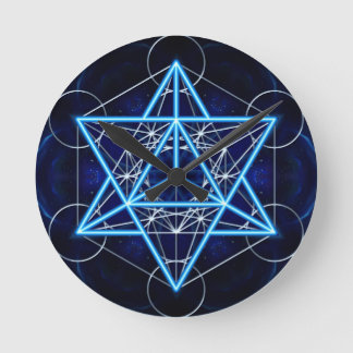Metatrons Würfel - Merkaba - Stern Tetraeder Rund Klocka