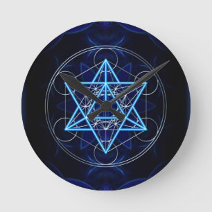 Metatrons Würfel - Merkaba - Stern Tetraeder Rund Klocka