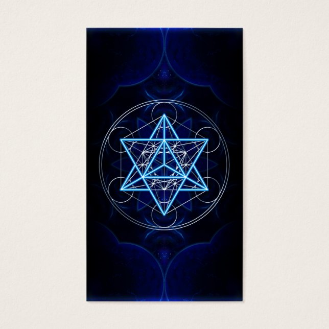 Metatrons Würfel -  Merkaba - Stern Tetraeder Visitkort (Framsidan)