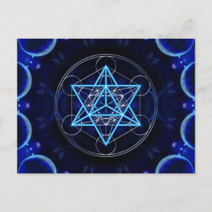Metatrons Würfel - Merkaba - Stern Tetraeder Vykort