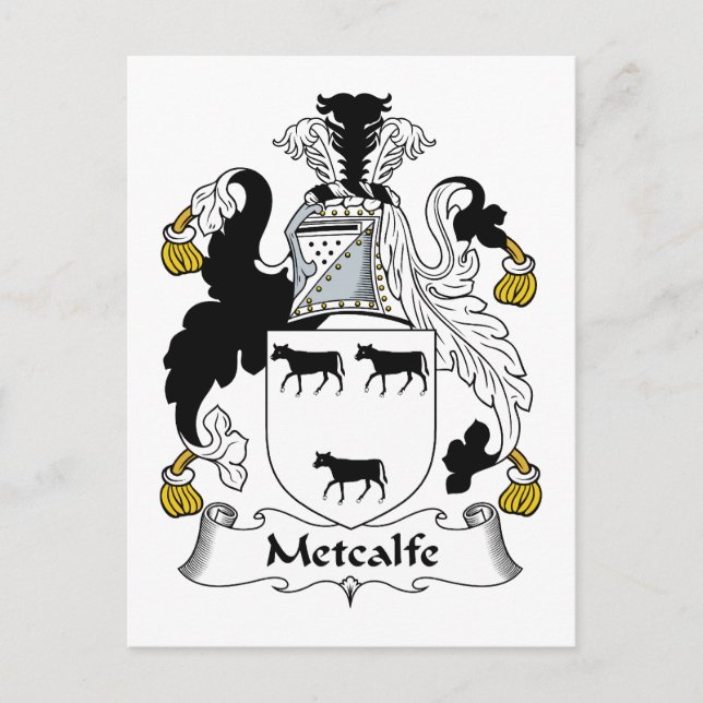 Metcalfe Family Crest Vykort (Framsida)