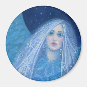 Metelitsa Snö Girl Snegurochka jul Angel Magnet