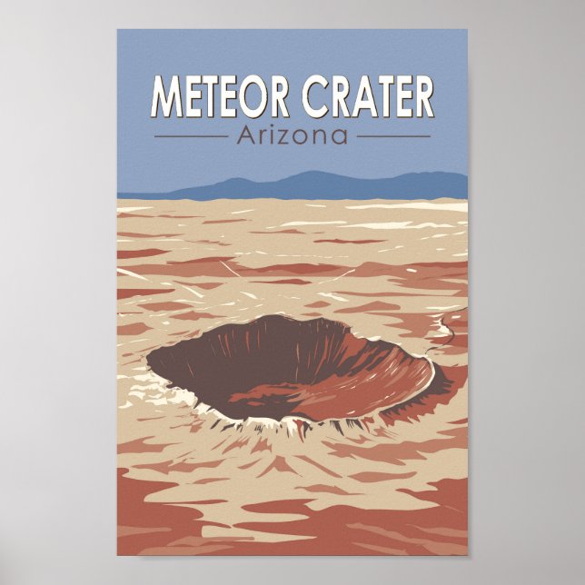 Meteor Crater Arizona Travel Art Vintage Poster (Framsidan)