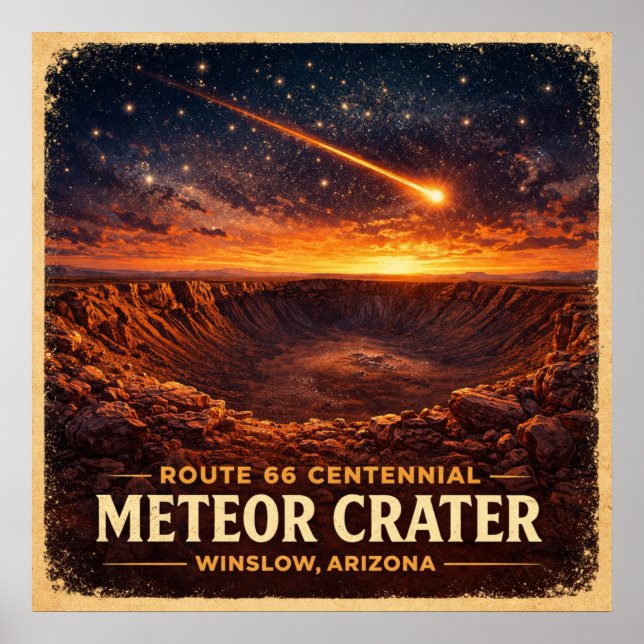 Meteor Crater Winslow Arizona Hundraårsjubileum Poster (Framsidan)
