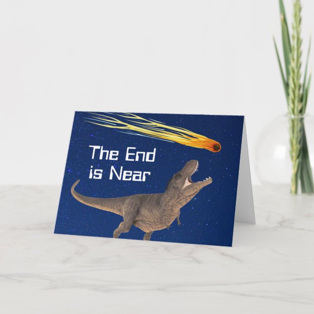 Meteor Dinosaur Slut är Nära Katastrof Kort (Framsida)