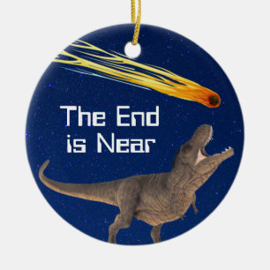 Meteor Dinosaur-slutet är nära en katastrof Julgransprydnad Keramik