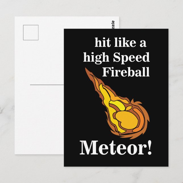 Meteor Shooting Star Fireball Meteor Vykort (Fram/baksida)