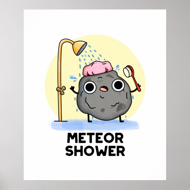Meteor Shower Funny Science Pun Poster (Framsidan)