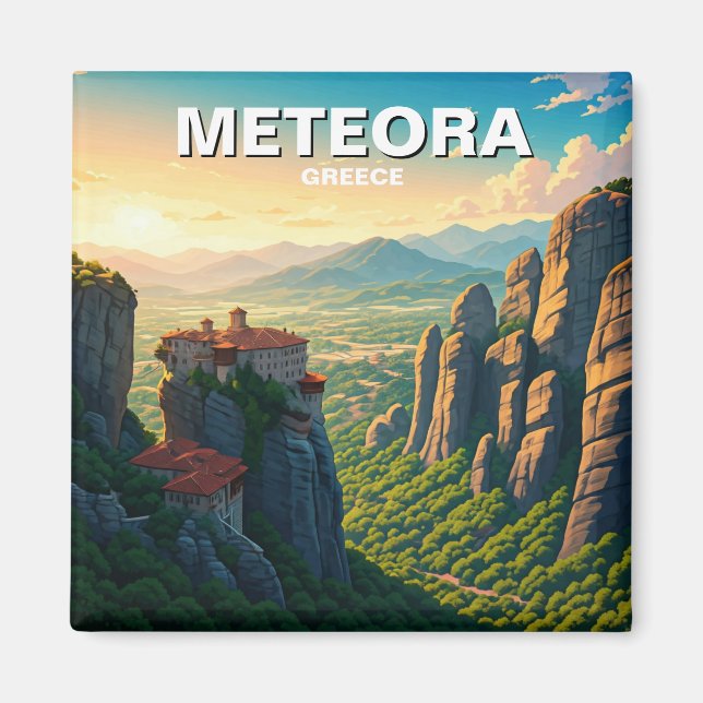 Meteora Greece dawn Magnet (Framsidan)