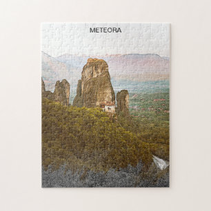 Meteora Greece Sten Mountains Travel Pussel
