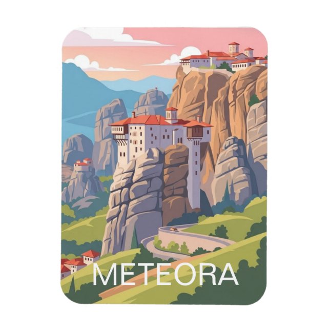 Meteora Greece Travel Magnet (Vertikal)