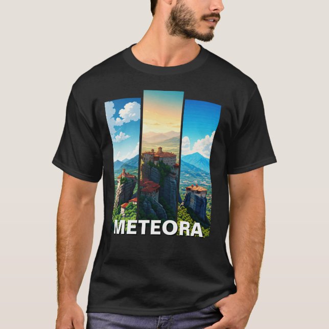 Meteora Greece Travel T Shirt (Framsida)