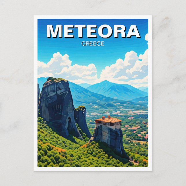 Meteora Greece Travel Vykort (Framsida)