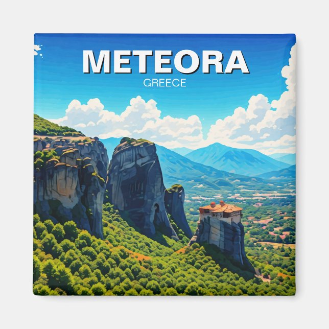 Meteora Grekland Magnet (Framsidan)