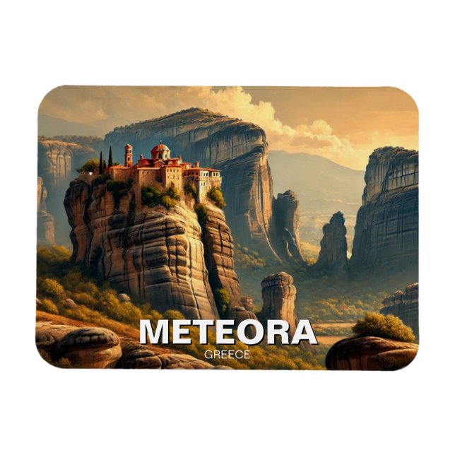 Meteora Grekland Magnet (Horisontell)