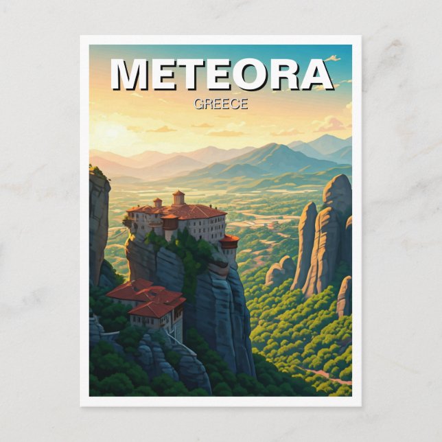 Meteora Grekland Resa Vykort (Framsida)