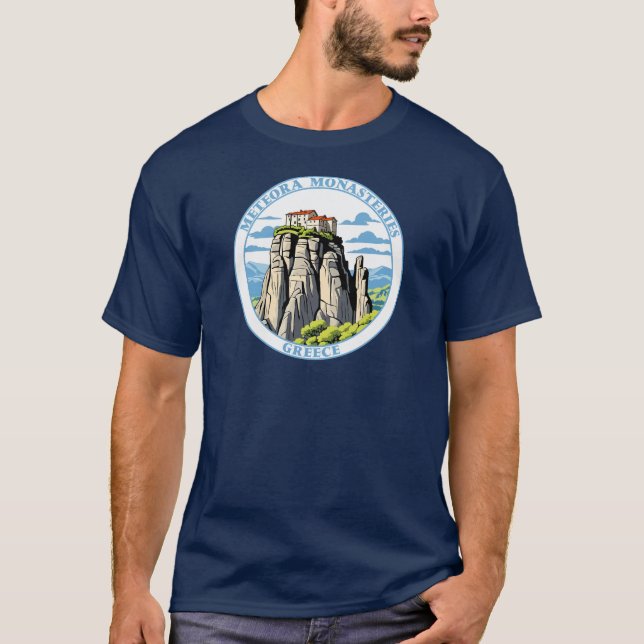 Meteoras kloster Grekland T Shirt (Framsida)