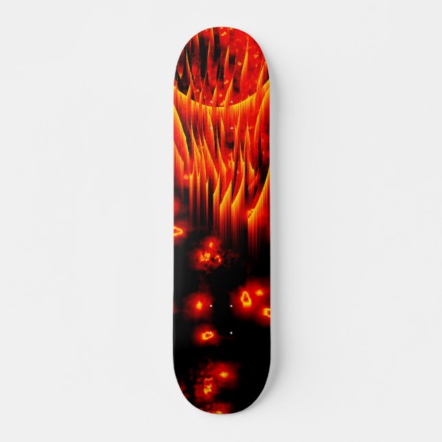 Meteoren & fireballen flammar skateboarden old school skateboard bräda 21,6 cm (Framsida)