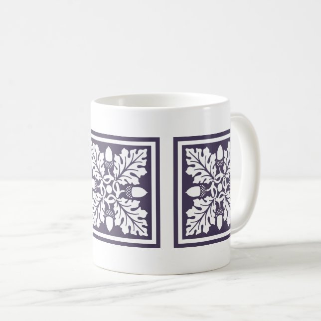 Meteorite Lila Acorn och Löv Tile Design Kaffemugg (Framsida höger)