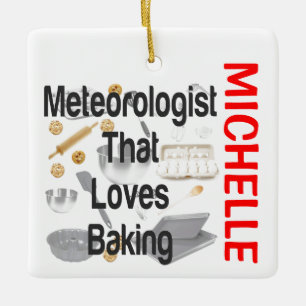 Meteorolog Kärlek Baking ANPASSNINGSBAR Julgransprydnad Keramik