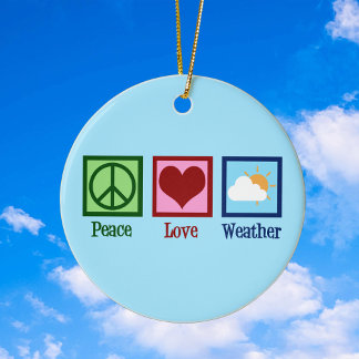 Meteorologen Peace Kärlek Weather Julgransprydnad Keramik