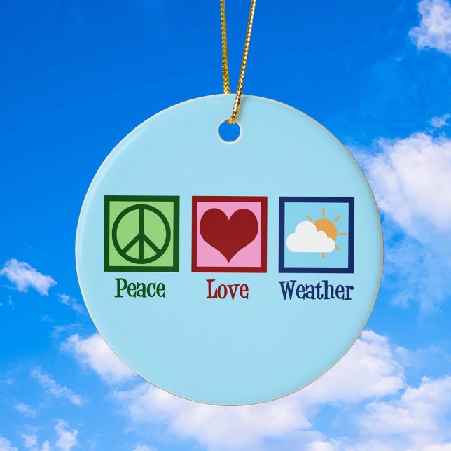 Meteorologen Peace Kärlek Weather Julgransprydnad Keramik (Skapare uppladdad)