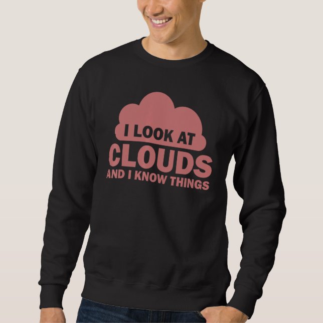 Meteorologer Coola Chaser Weather Forecast Clouds Lång Ärmad Tröja (Framsida)