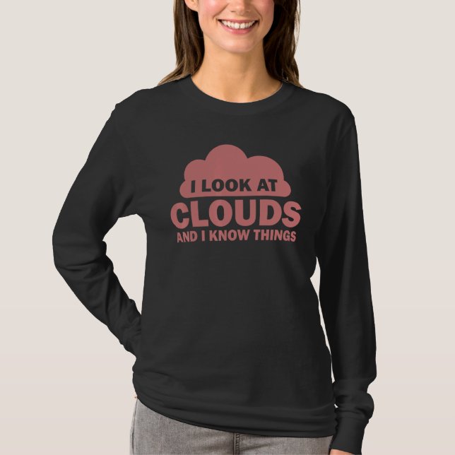 Meteorologer Coola Chaser Weather Forecast Clouds T Shirt (Framsida)