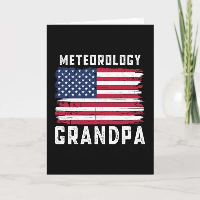 Meteorologi Grandpa American Flagga 4 juli Kort (Framsida)