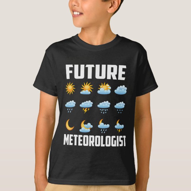 Meteorologi Kids Weather Watcher Forecaster T Shirt (Framsida)