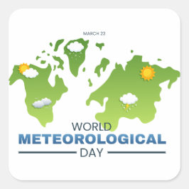 Meteorologisk dag i världen fyrkantigt klistermärke