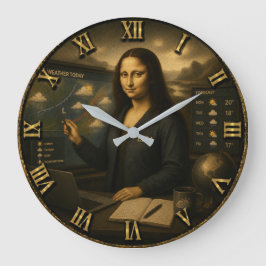 Meteorologist Funny Mona Lisa Weather Forecaster Stor Klocka