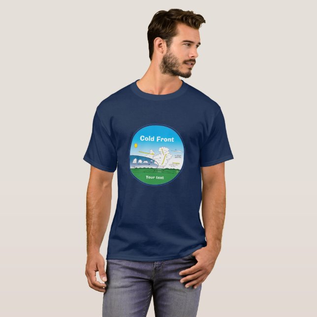 Meteorologykall beklär - ringblått tee shirt (Hel framsida)
