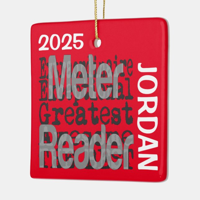 Meter Reader Extraordinaire-ANPASSNINGSBAR Julgransprydnad Keramik (Vänster)