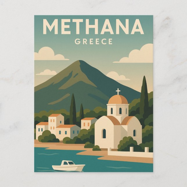 Methana Greece minimalist Vykort (Framsida)