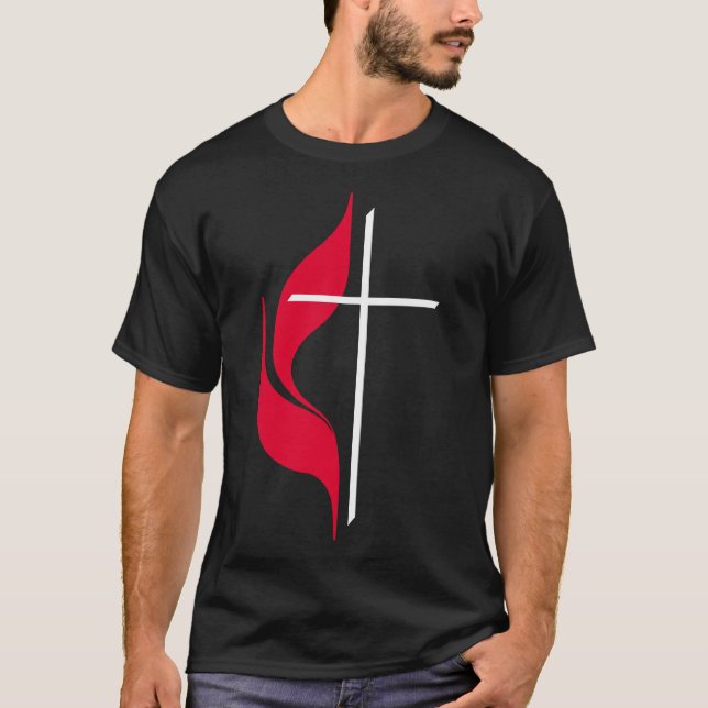 Methodist Flagga Christian Methodists Protestant T T Shirt (Framsida)
