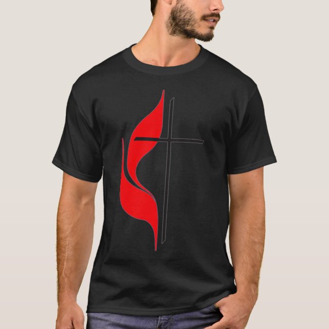 Methodist Flagga Pocket Christian Kor Tee (Framsida)
