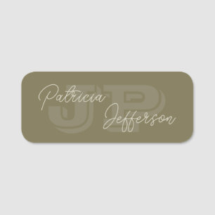 Metikulärt Craftad Loden Brownish Grönt Monogram Namnbricka