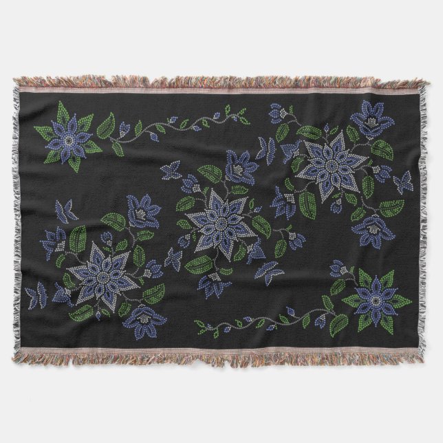 Metis Art Blanket Native BeadingThrow Blankets Filt (Framsidan)