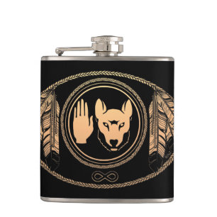 Metis Art Flask Anpassningsbar Metis Rebebell Flag Fickplunta
